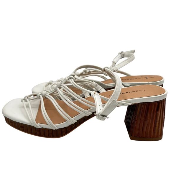 Lucky Brand‎ Women's White Bassie Block Heels Strappy Sandals Size 10M - Picture 7 of 14